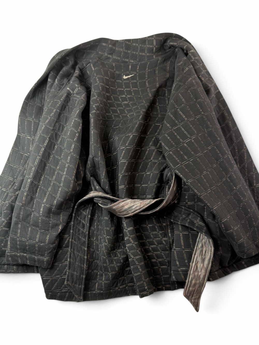 nike therma fit reversible quilted cardigan robe jacket 1x belted pockets - Picture 3 of 11